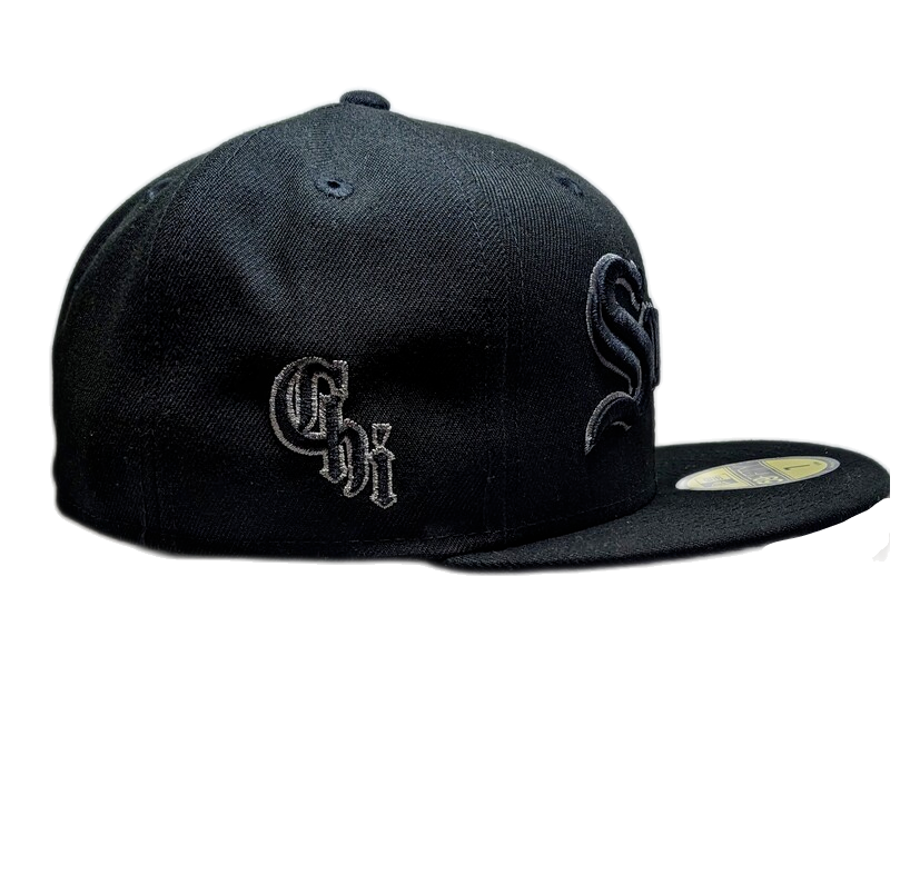Chicago White Sox Tonal Trim Southside Blackout City Connect 59FIFTY Fitted Hat