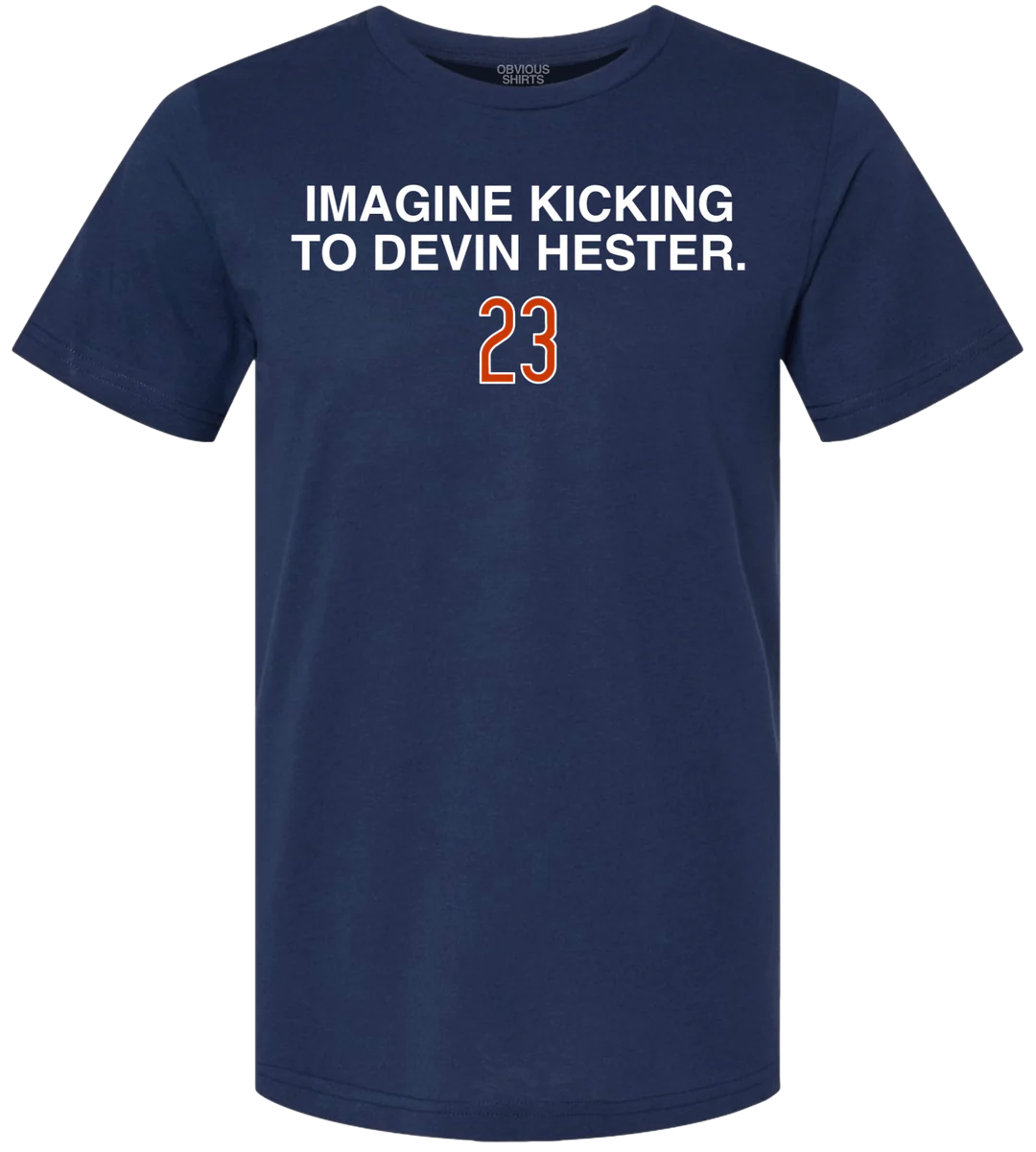 Men's Imagine Kicking To Devin Hester By Obvious Shirts Navy Tee