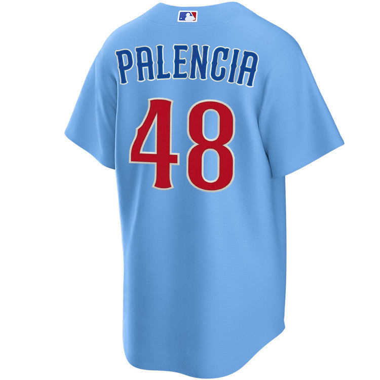 NIKE Men's Chicago Cubs Daniel Palencia #48 Light Blue 2nd Alternate Replica Jersey
