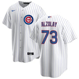 NIKE Men's Adbert Alzolay Chicago Cubs White Home Premium Stitch Replica Jersey - Pro Jersey Sports