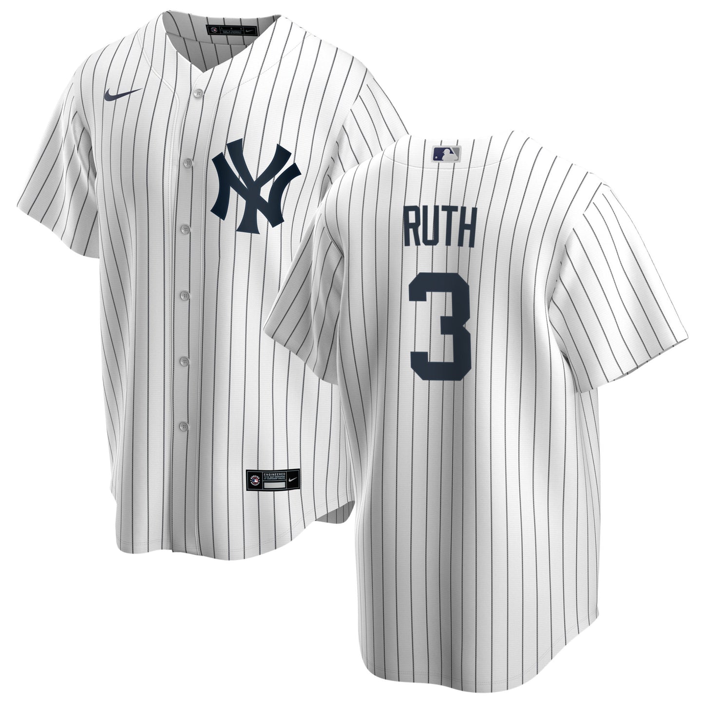 Men's Nike Babe Ruth White New York Yankees Home Official Replica Name Player Jersey