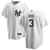 Men's Nike Babe Ruth #3 White New York Yankees Home Official Replica Name Player Jersey - Pro Jersey Sports