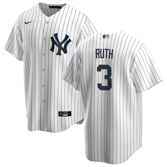 Men's Nike Babe Ruth White New York Yankees Home Official Replica Name Player Jersey