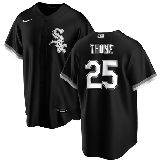 NIKE Men's Jim Thome Chicago White Sox Black Alternate Premium Stitch Replica Jersey