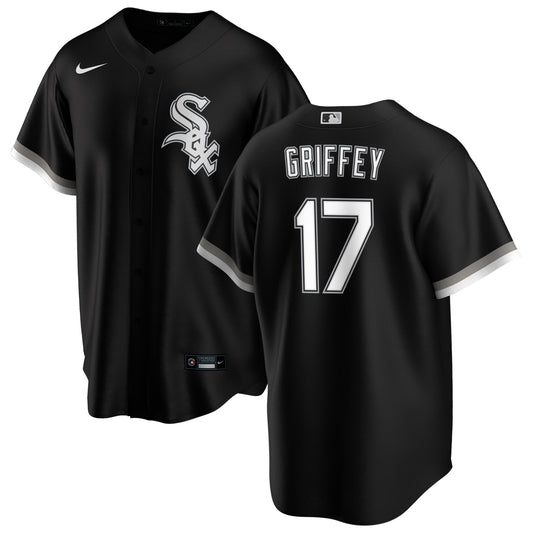 NIKE Men's Ken Griffey Jr. Chicago White Sox Black Alternate Premium Stitch Replica Jersey