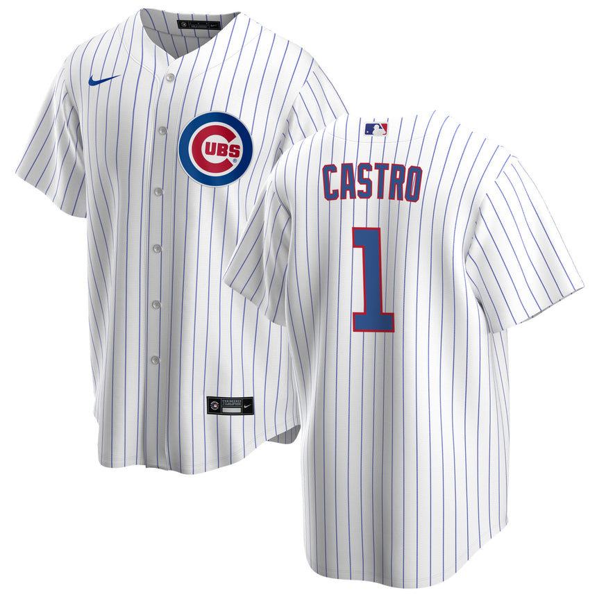 NIKE Men's Willi Castro Chicago Cubs Premium Twill White Home Replica Jersey - Pro Jersey Sports