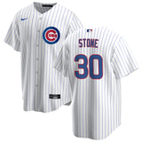 NIKE Men's Chicago Cubs Steve Stone Premium Twill White Home Replica Jersey - Pro Jersey Sports