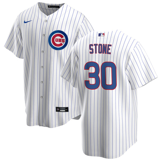 NIKE Men's Chicago Cubs Steve Stone Premium Twill White Home Replica Jersey