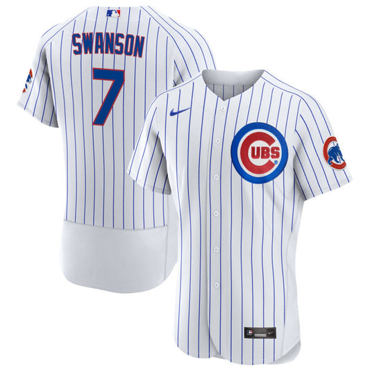 Men's Chicago Cubs Dansby Swanson Chicago Cubs Nike Home White Authentic Player Jersey