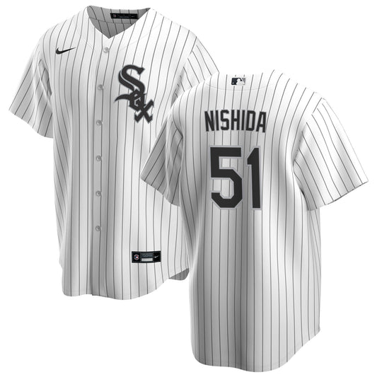 NIKE Men's Rikuu Nishida Chicago White Sox White Home Replica Jersey With Premium Twill Lettering