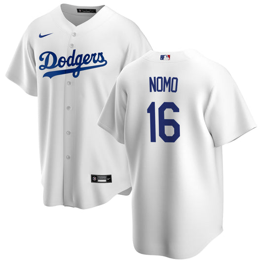 Men's Hideo Nomo Los Angeles Dodgers Nike White Home Replica Team Jersey