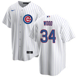 NIKE Men's Chicago Cubs Kerry Wood Premium Twill White Home Replica Jersey - Pro Jersey Sports