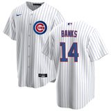NIKE Men's Chicago Cubs Ernie Banks Premium Twill White Home Replica Jersey - Pro Jersey Sports