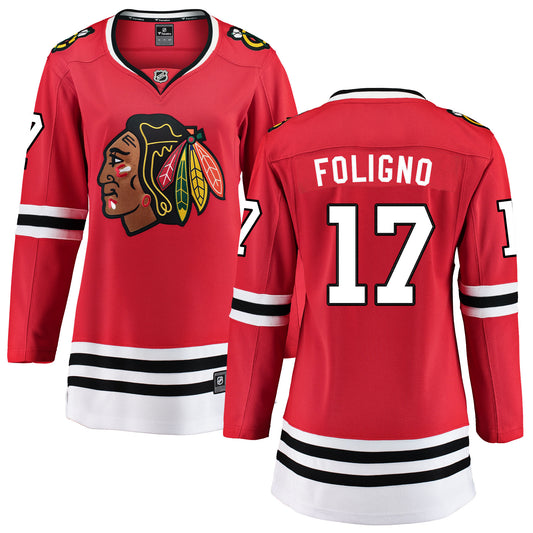 Women's Nick Foligno Chicago Blackhawks Red Home Fanatics Breakaway Premium Replica Jersey (Copy)