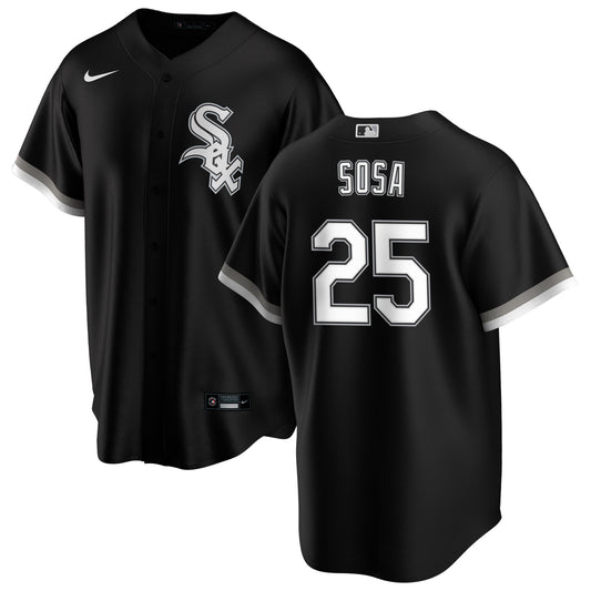 NIKE Men's Sammy Sosa Chicago White Sox Black Alternate Premium Stitch Replica Jersey