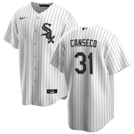 NIKE Men's Jose Canseco Chicago White Sox White Home Premium Stitch Replica Jersey