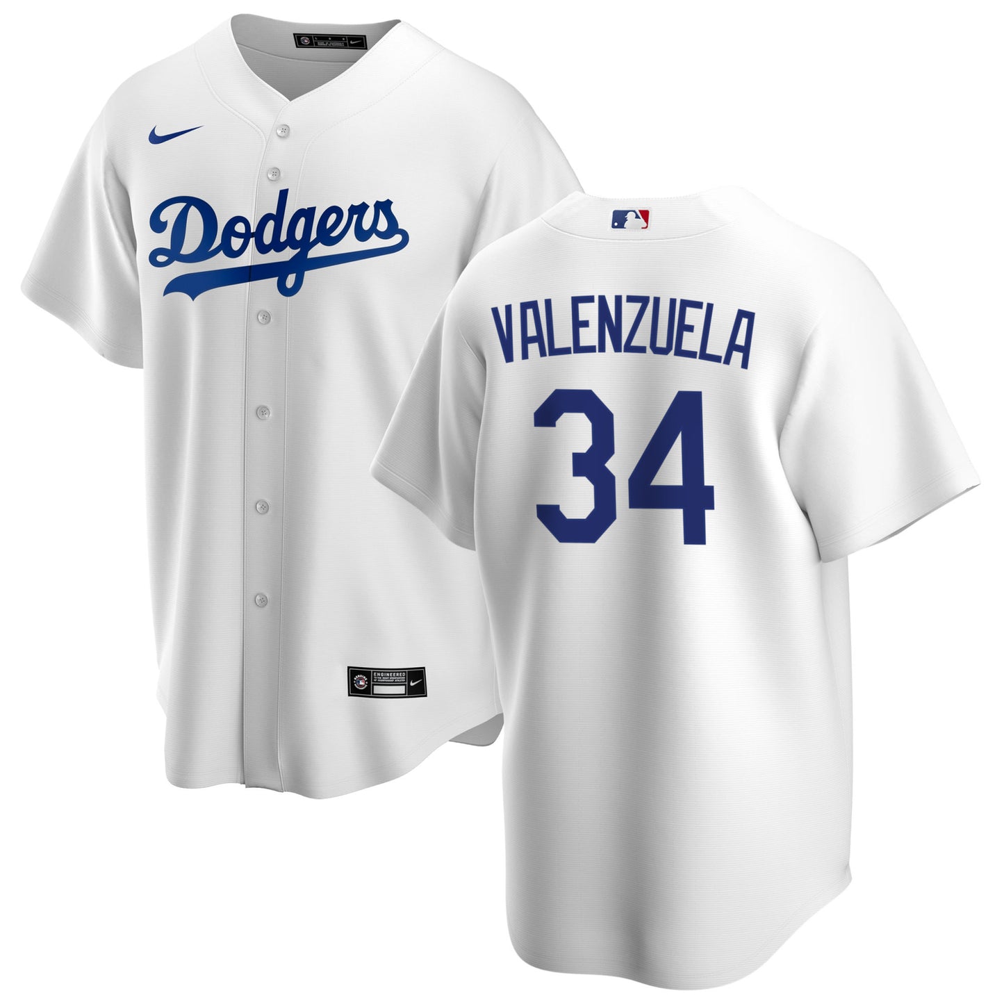 Men's Fernando Valenzuela Los Angeles Dodgers Nike White Home Replica Team Jersey