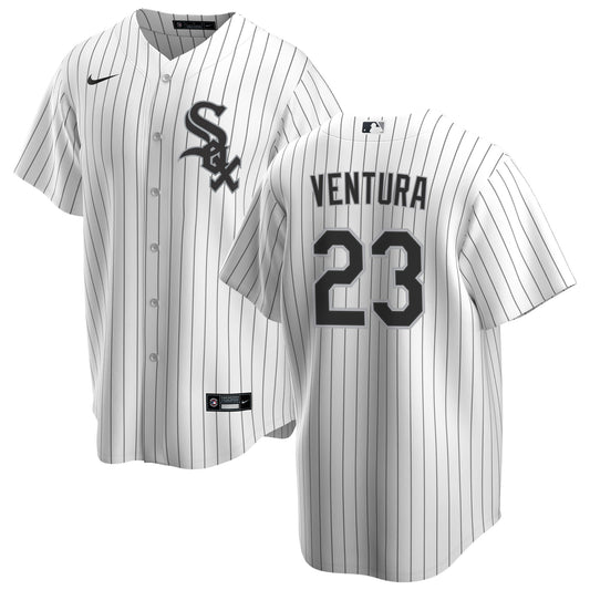 NIKE Men's Robin Ventura Chicago White Sox White Home Premium Stitch Replica Jersey