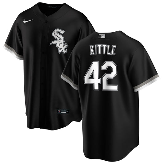 NIKE Men's Ron Kittle Chicago White Sox Black Alternate Premium Stitch Replica Jersey