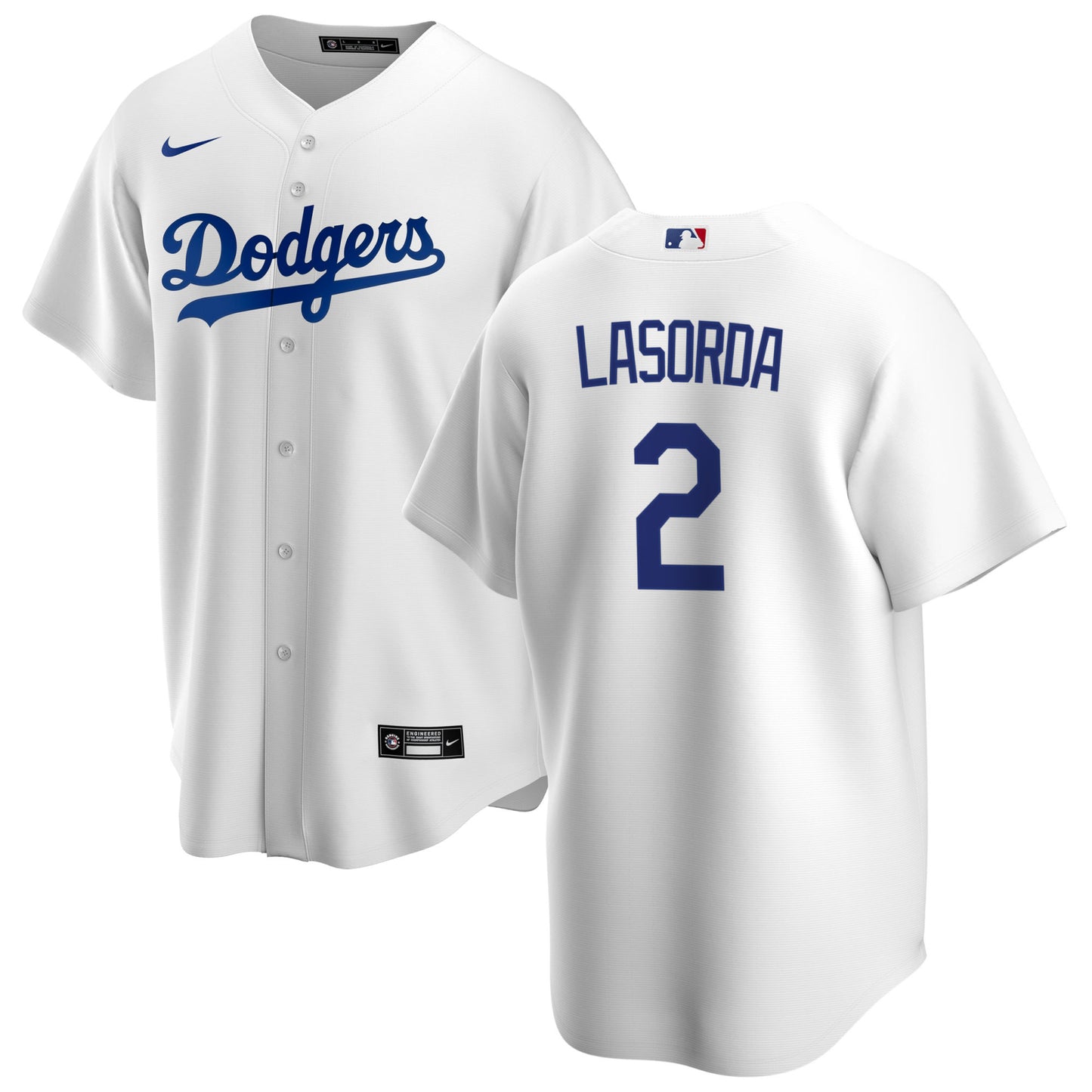 Men's Tommy Lasorda Los Angeles Dodgers Nike White Home Replica Team Jersey