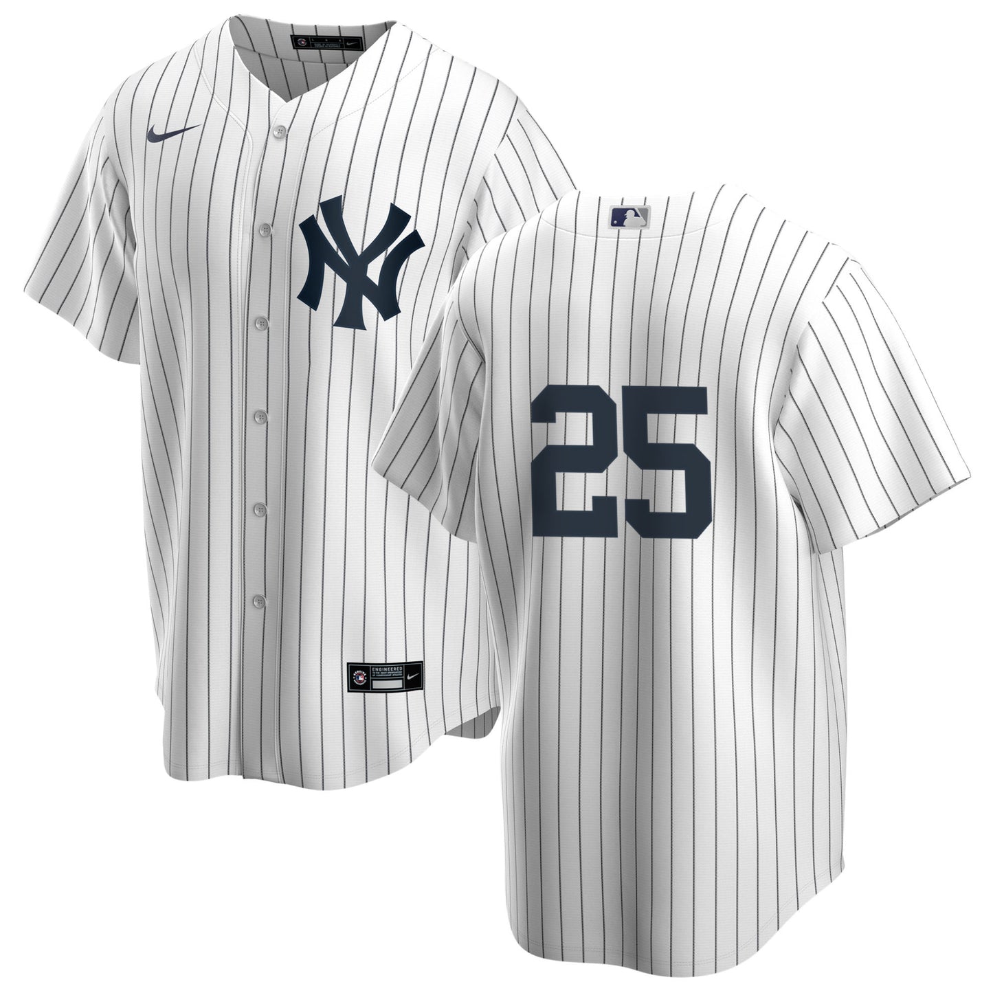 Men's Nike Jason Giambi #25 White New York Yankees Home Official Replica Player Jersey