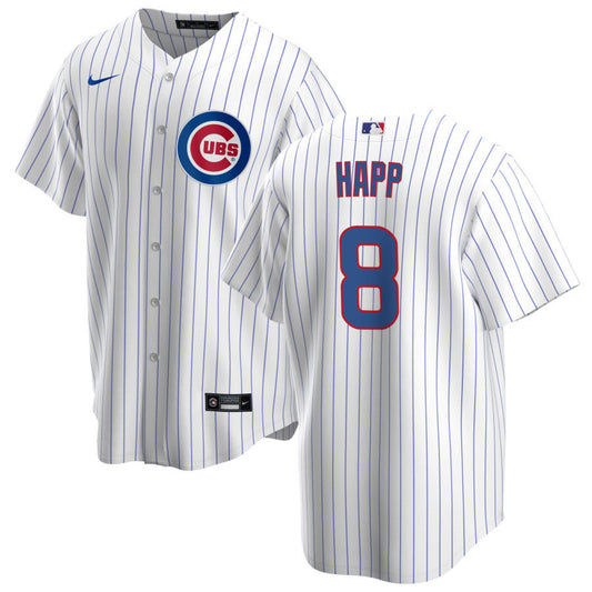 NIKE Youth Ian Happ Chicago Cubs White Home Premium Stitch Replica Jersey