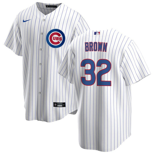 NIKE Men's Ben Brown Chicago Cubs White Home Replica Jersey-Premium Lettering