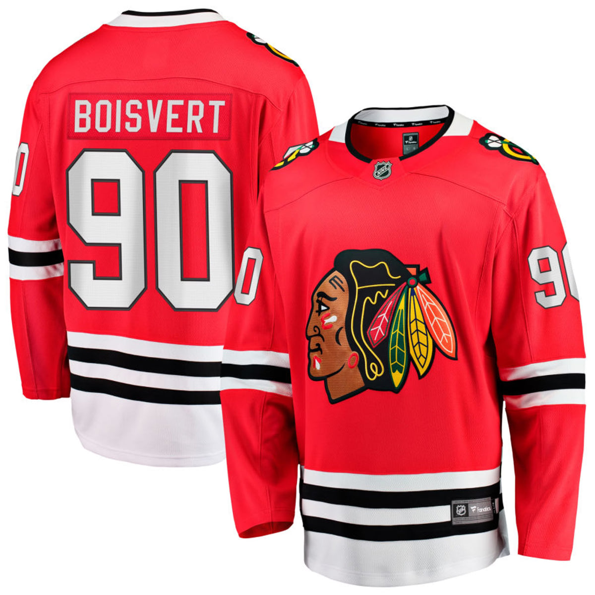 Men's Sacha Boisvert Chicago Blackhawks Red Home Fanatics Breakaway Premium Replica Jersey