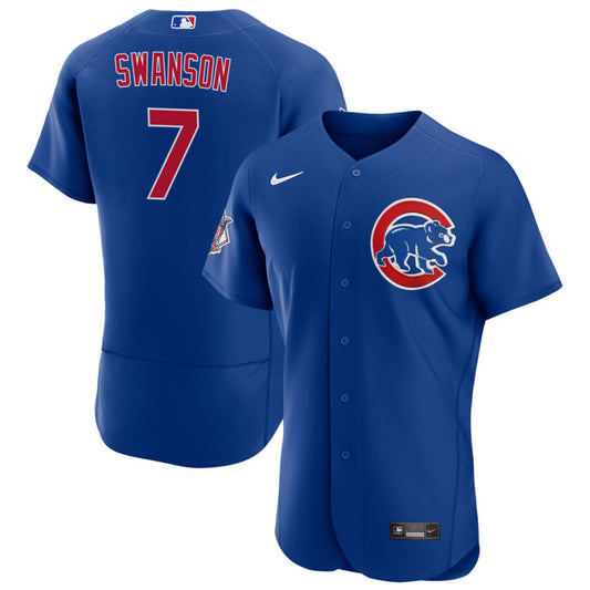 Men's Chicago Dansby Swanson Chicago Cubs Nike Blue Alternate Authentic Player Jersey