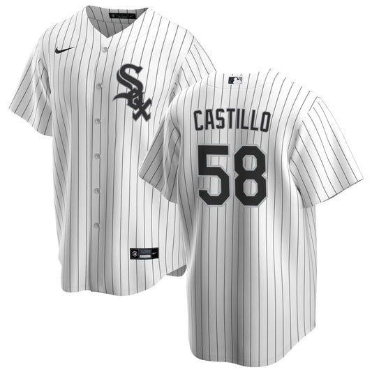 NIKE Men's Luis Castillo Chicago White Sox White Home Replica Jersey With Premium Twill Lettering