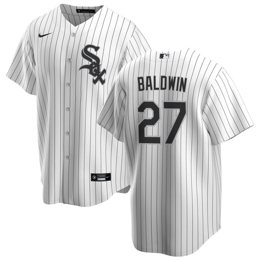 NIKE Men's Brooks Baldwin Chicago White Sox White Home Premium Stitch Replica Jersey