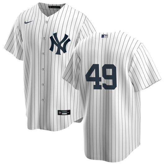 Men's Nike Ron Guidry #49 White New York Yankees Home Official Replica Player Jersey