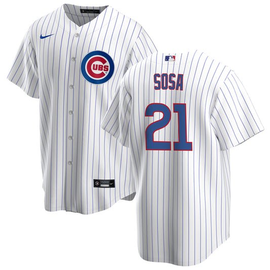 NIKE Men's Sammy Sosa Chicago Cubs White Home Premium Twill Replica Jersey