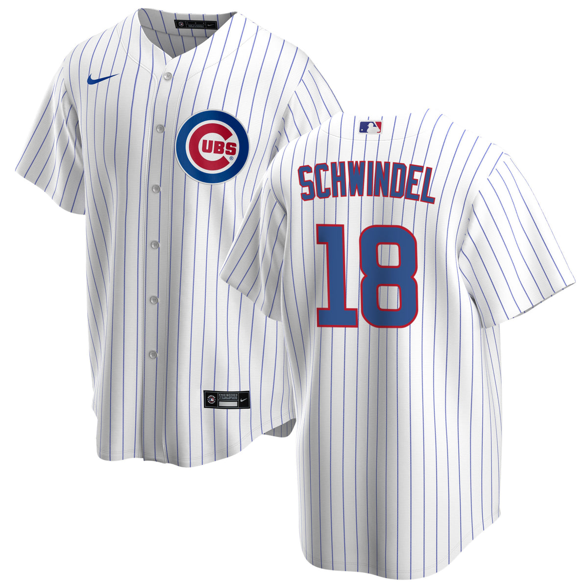 NIKE Men's Frank Schwindel Chicago Cubs White Home Premium Stitch Replica Jersey - Pro Jersey Sports