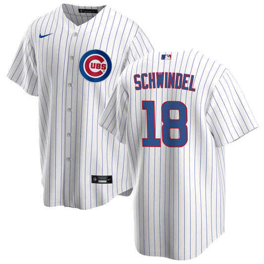 NIKE Men's Frank Schwindel Chicago Cubs White Home Premium Stitch Replica Jersey - Pro Jersey Sports