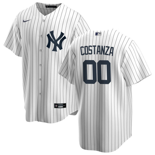 Men's Nike George Costanza White New York Yankees Home Official Replica Player Jersey