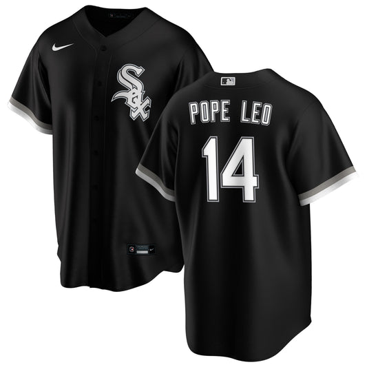 Pope Leo #14 Chicago White Sox NIKE Replica Men's Alternate Black Premium Twill Jersey - Pro Jersey Sports