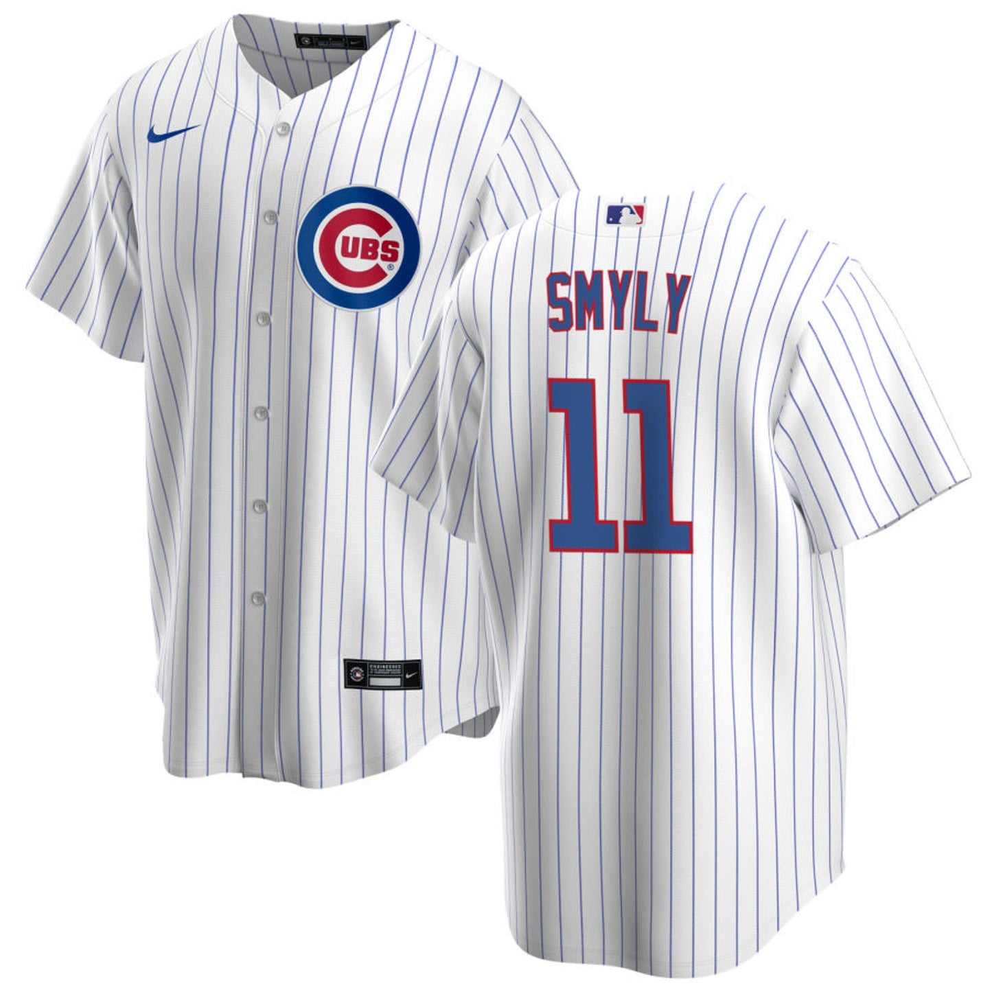 NIKE Men's Drew Smyly Chicago Cubs White Home Premium Stitch Replica Jersey