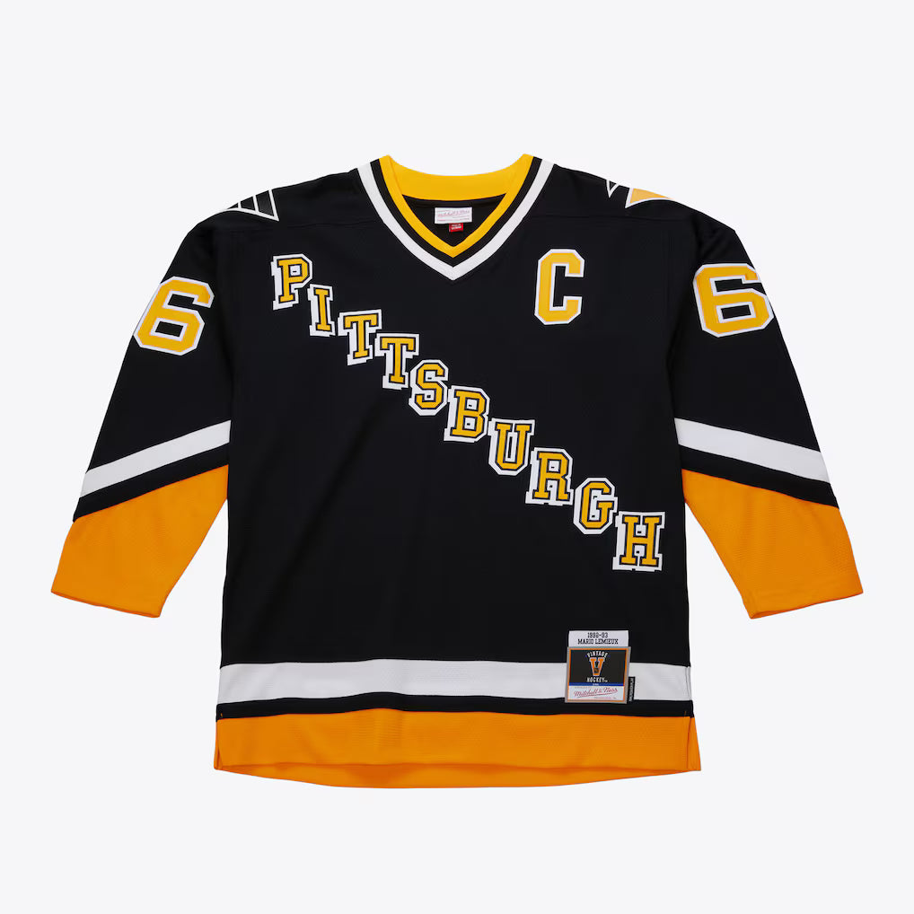 Men's Mario Lemieux Pittsburgh Penguins 1992-93 Black Power Play Player Jersey - Pro Jersey Sports