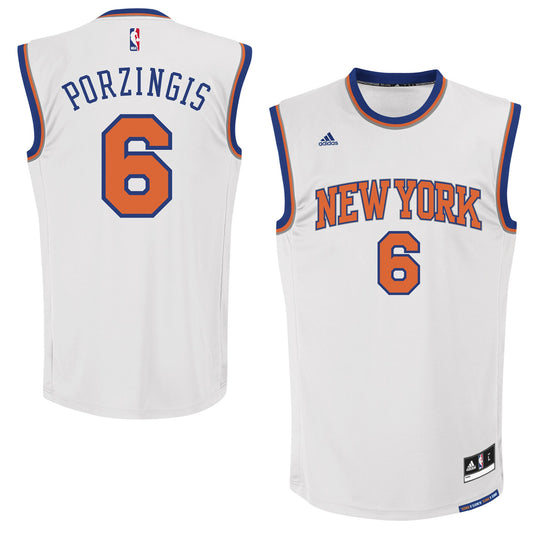 Men's Kristaps Porzingis New York Knicks Revolution 30 Swingman White Swingman Jersey