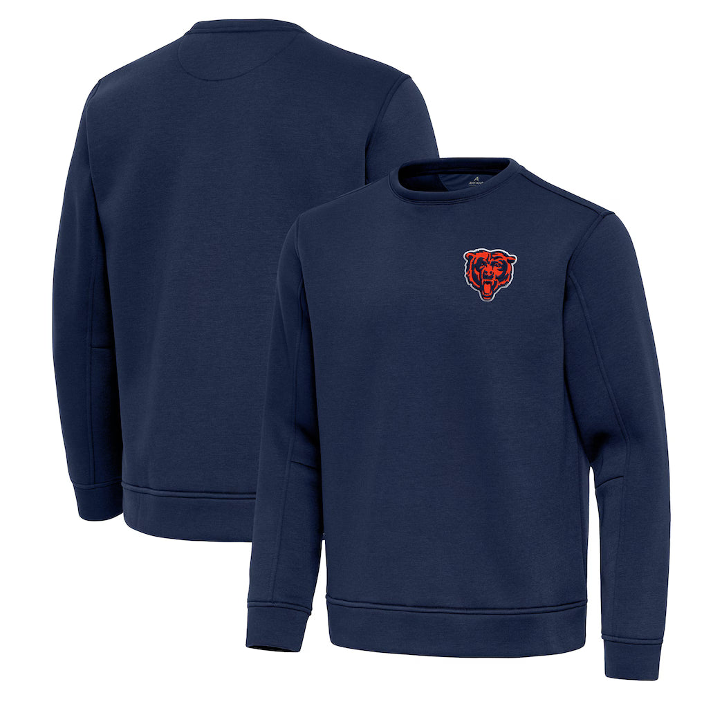 Antigua Chicago Bears Navy Relevant Lightweight Left Chest Pullover Sweatshirt