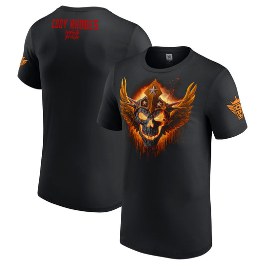 Men's WWE Cody Rhodes Black Lava Skull T-Shirt - Pro Jersey Sports