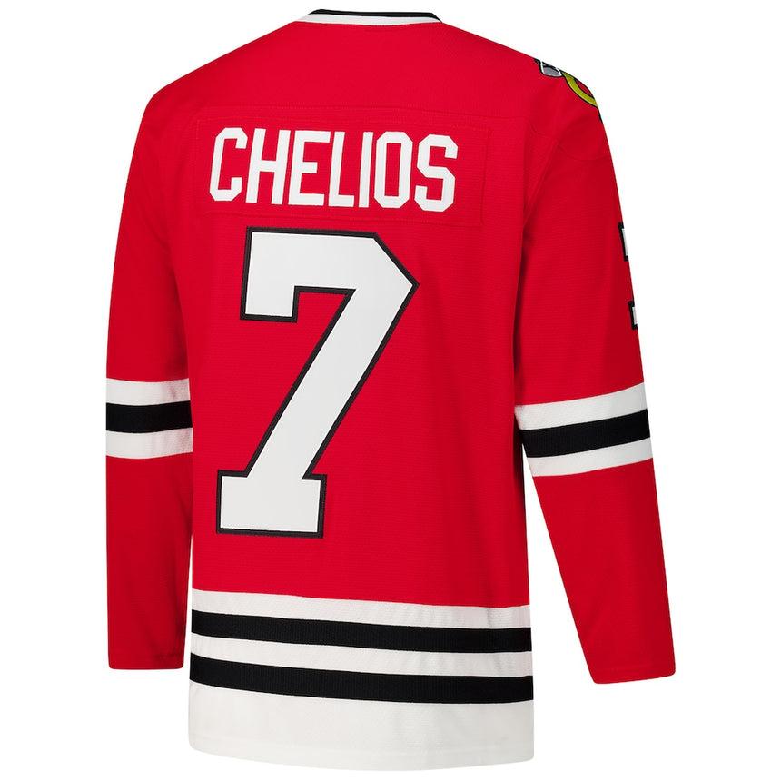 Men's Chicago Blackhawks Chris Chelios Red 1991-92 Power Play Jersey - Pro Jersey Sports
