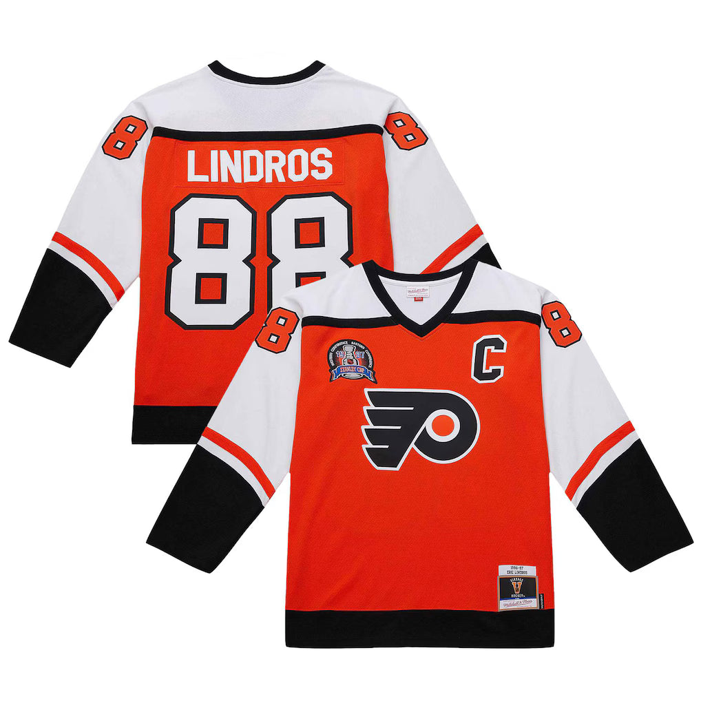 Men's Eric Lindros Philadelphia Flyers 1996-97 Orange Power Play Jersey - Pro Jersey Sports
