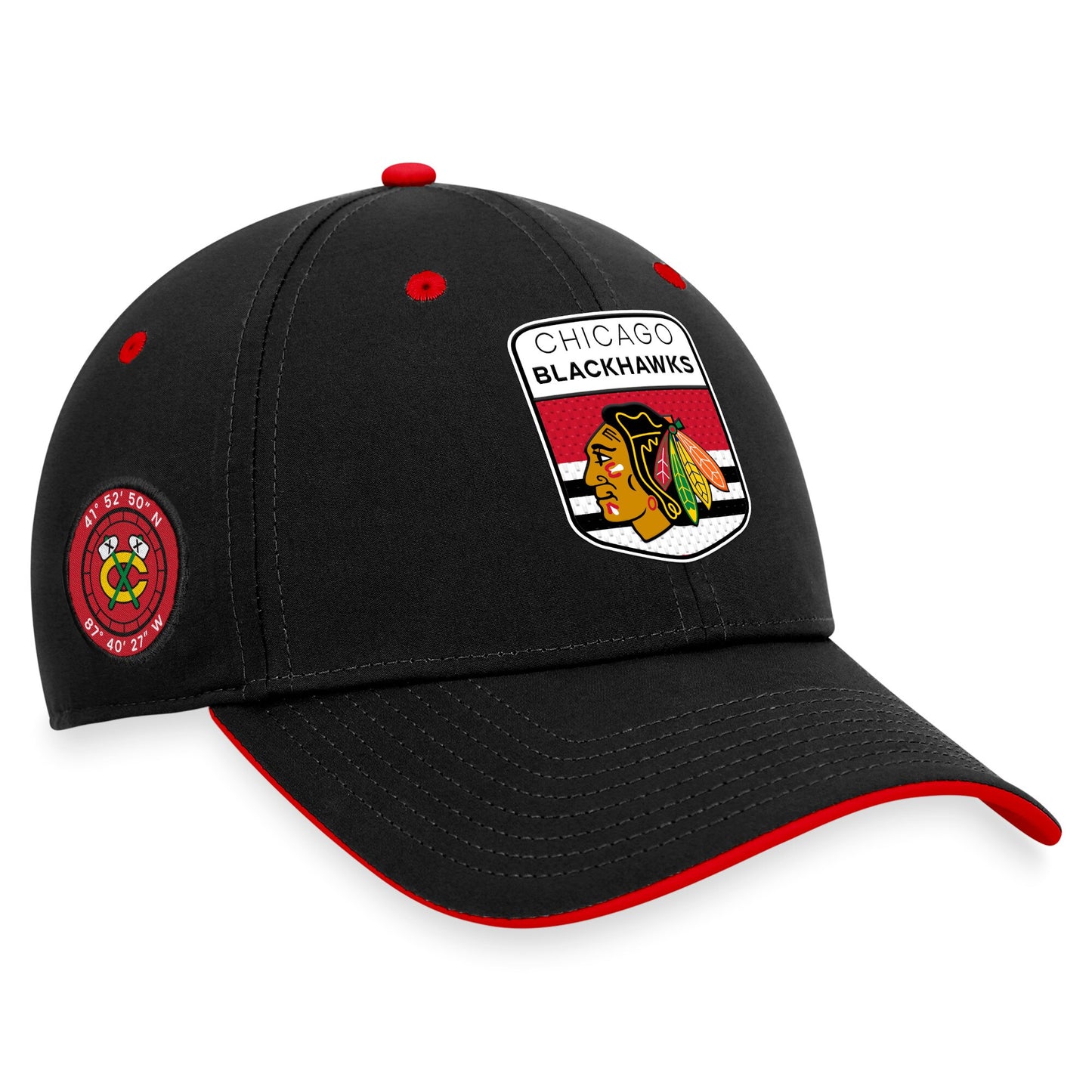 Men's Chicago Blackhawks Fanatics Branded Black 2023 NHL Authentic Pro Draft Flex Hat