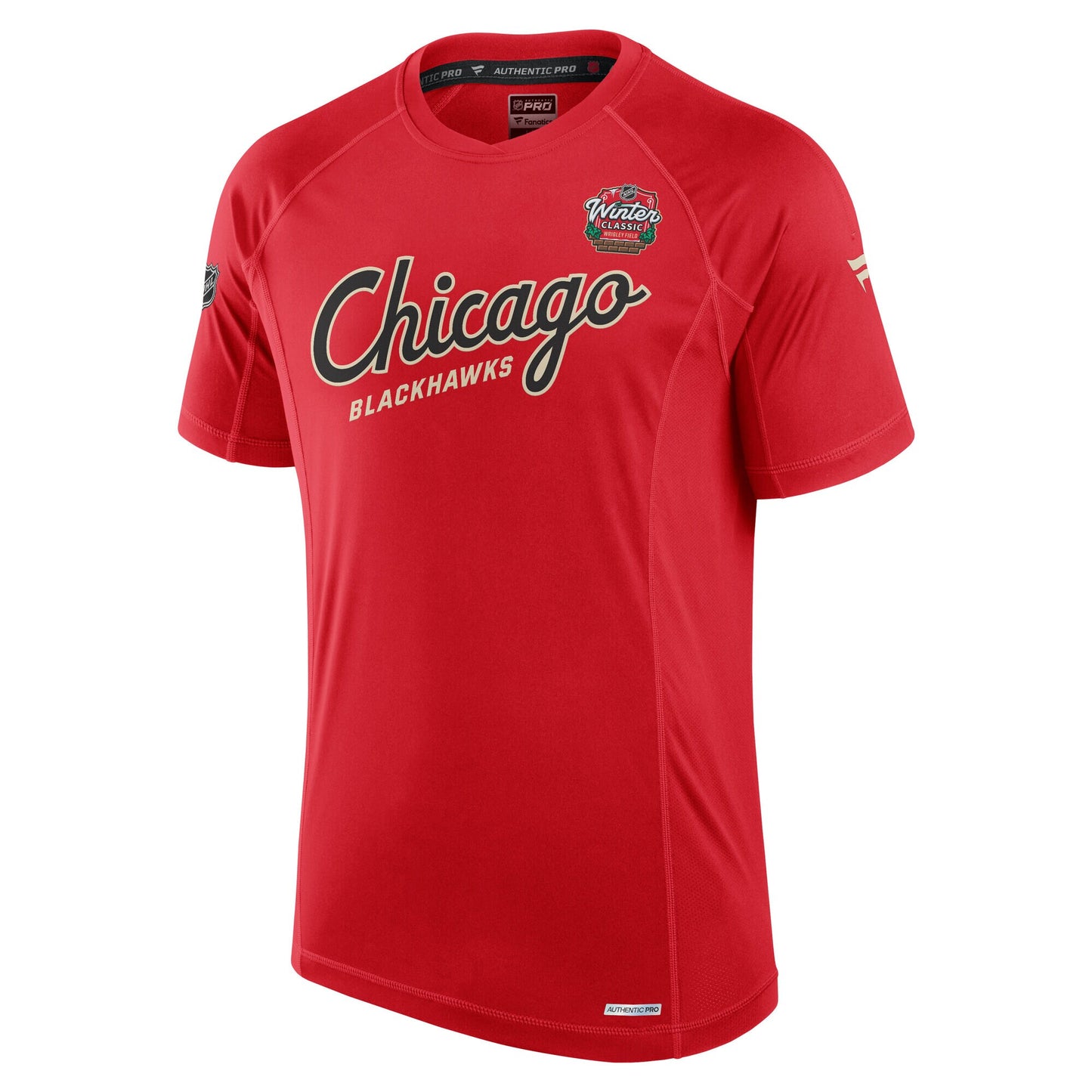 Men's Chicago Blackhawks Fanatics Red 2025 NHL Winter Classic Authentic Pro Poly Tech T-Shirt