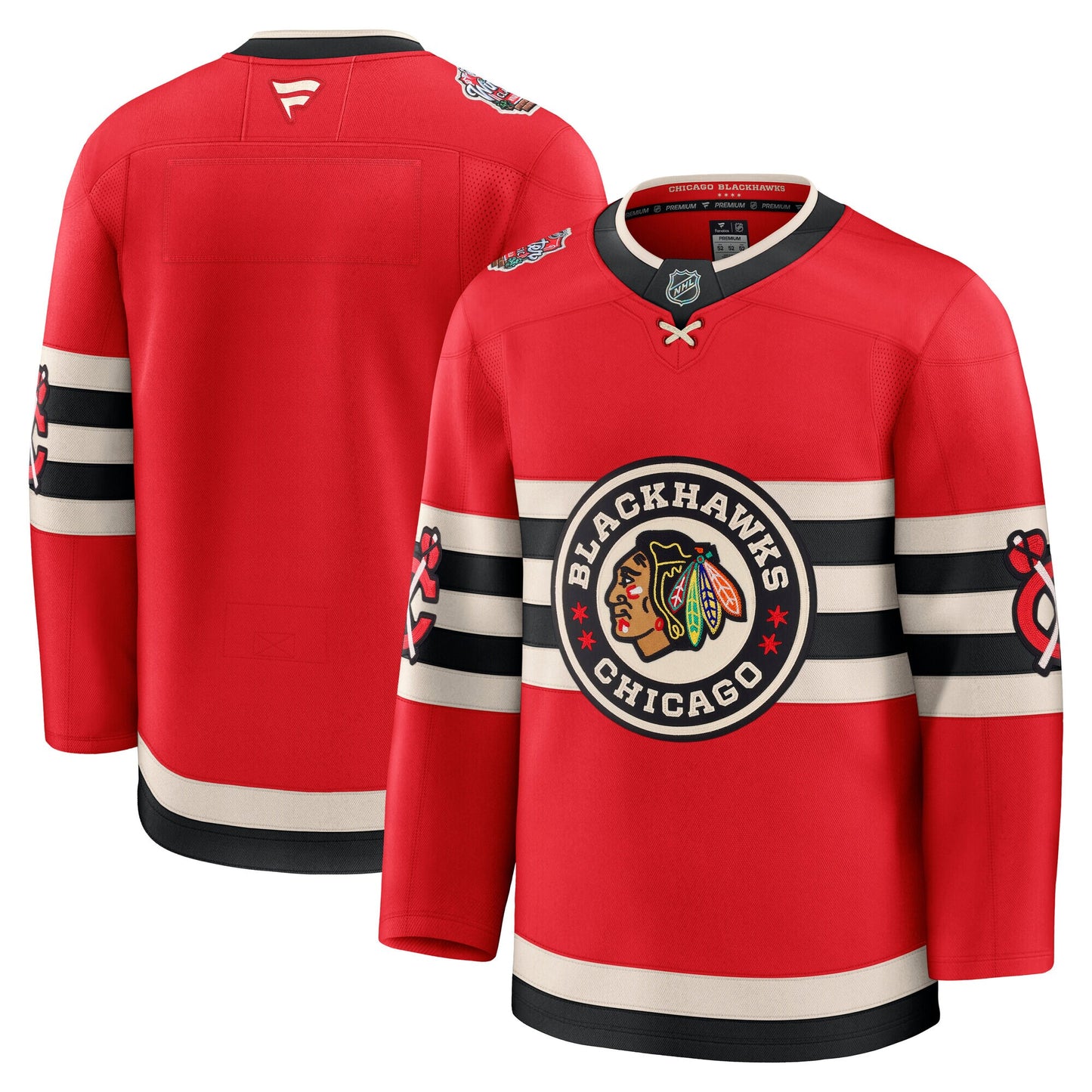 Men's Chicago Blackhawks Fanatics Red 2025 NHL Winter Classic Premium Blank Jersey