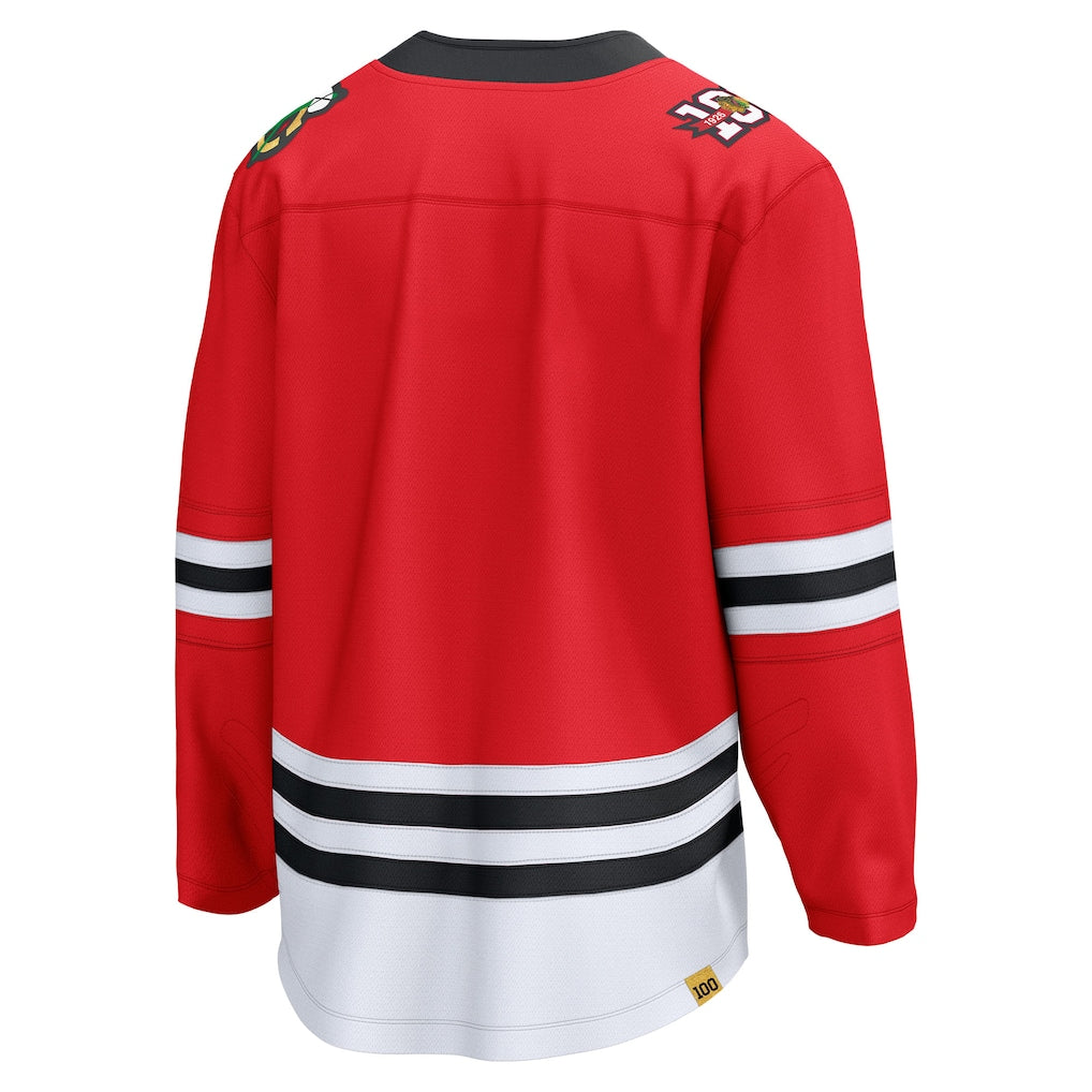 Men's Chicago Blackhawks Fanatics Red Centennial Blank Breakaway Jersey