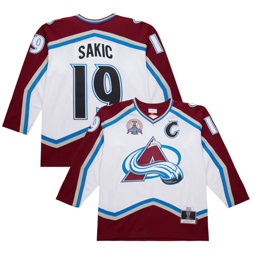Men's Joe Sakic Colorado Avalanche White 2000-01 Power Play Jersey - Pro Jersey Sports