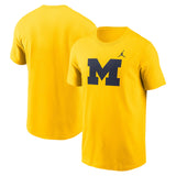 Michigan Wolverines Jordan Brand Maize Primetime Evergreen Logo T-Shirt - Pro Jersey Sports